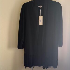 Elegant Black Fringe Cape